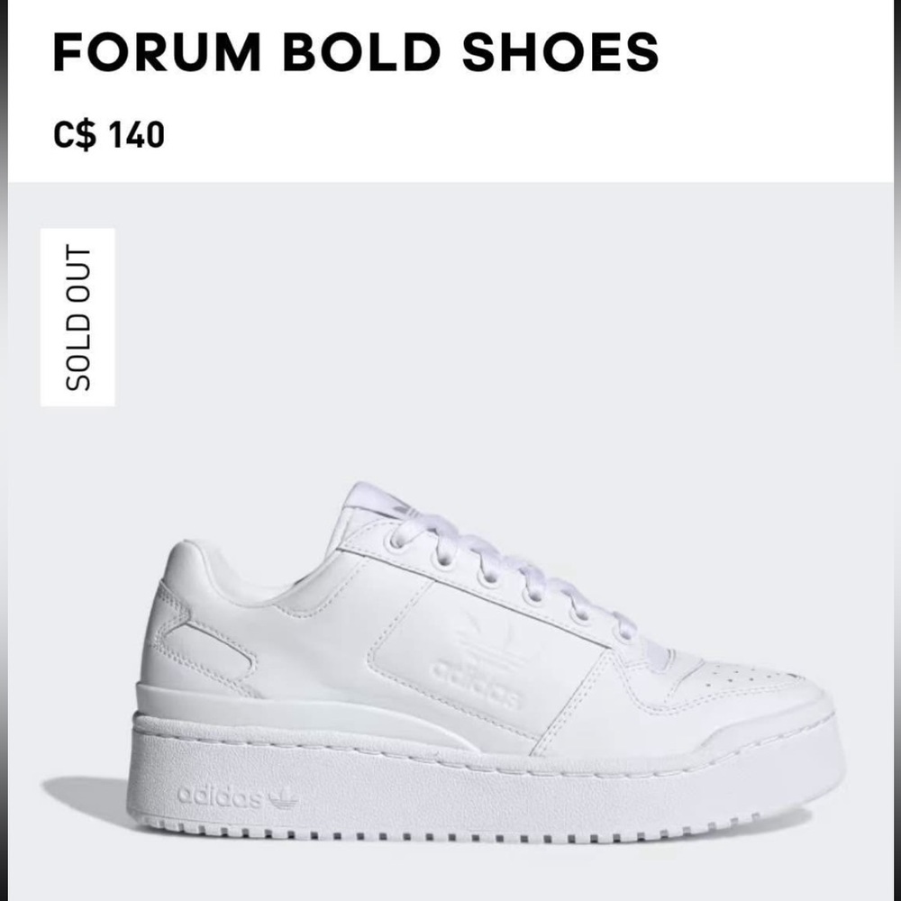 Adidas white Forum Bold platform sneakers
